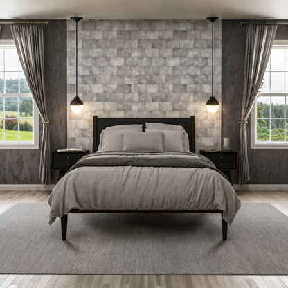 Lit à panneaux de style Mid-Century