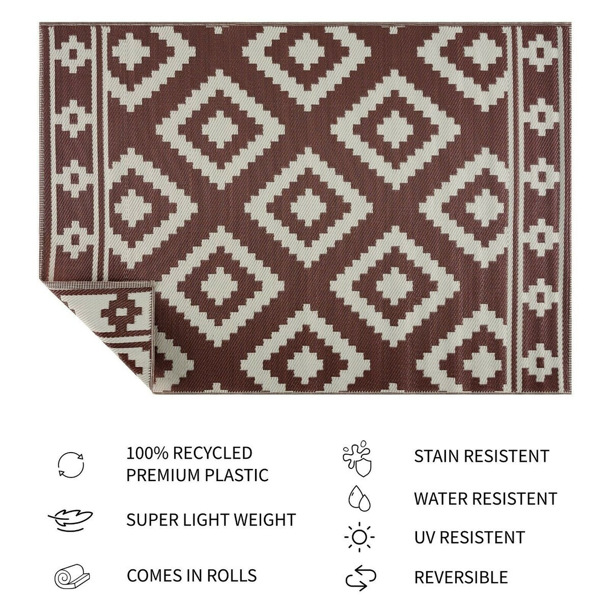 Tapis d'extérieur Milan Design 100 % écologique en plastique léger