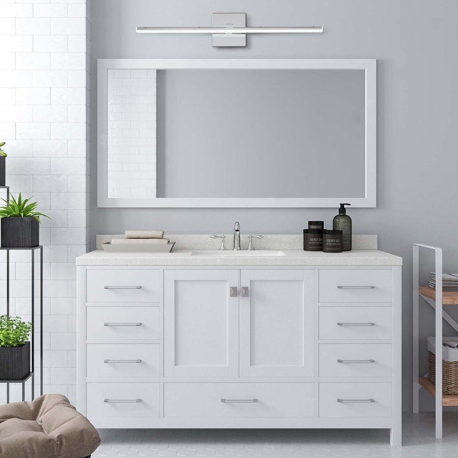 Applique murale linéaire minimaliste chromée à LED dimmable