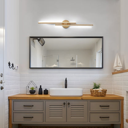 Applique murale minimaliste en métal linéaire à LED dimmable à 2 lumières