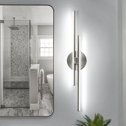 Applique murale minimaliste en métal linéaire à LED dimmable à 2 lumières