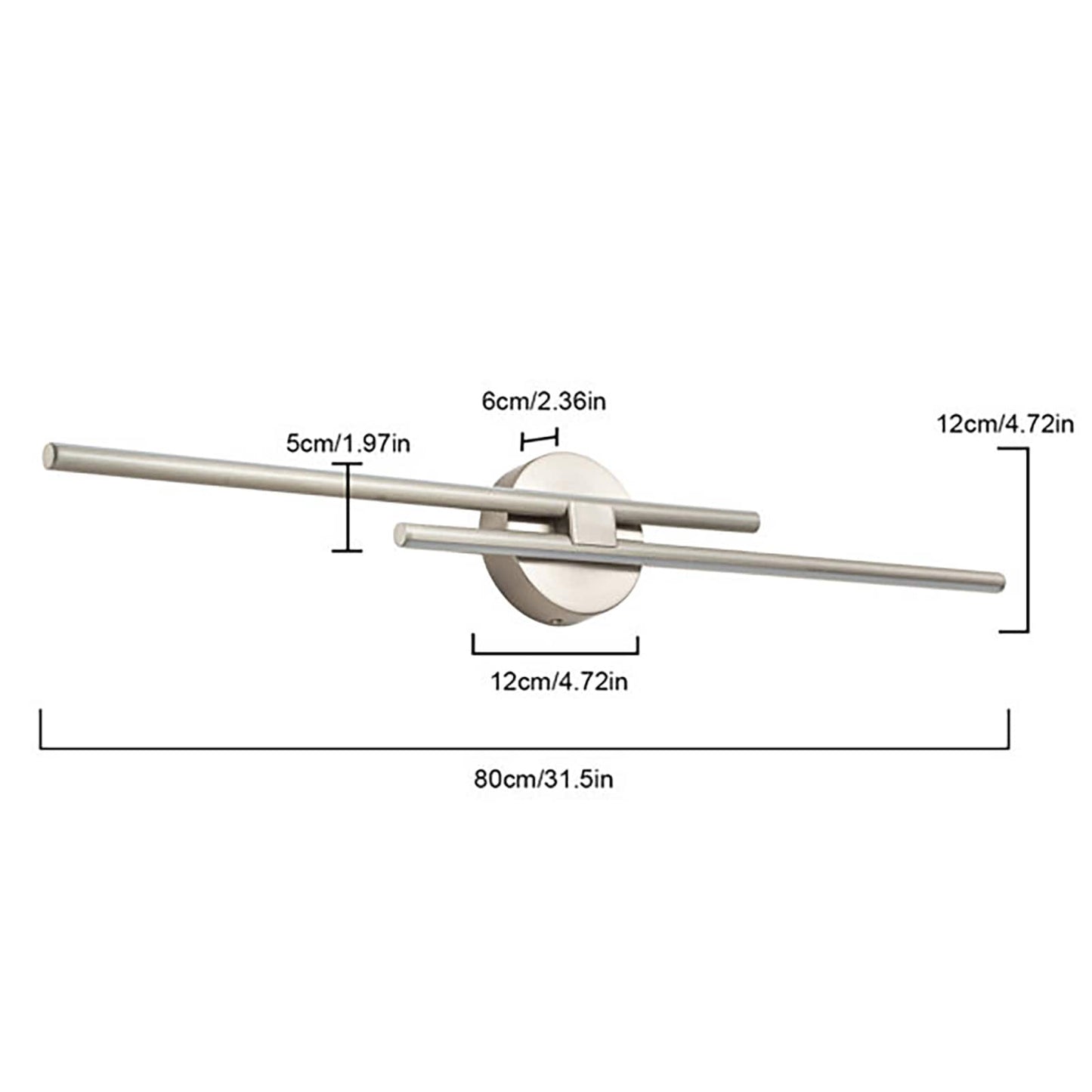 Applique murale minimaliste en métal linéaire à LED dimmable à 2 lumières