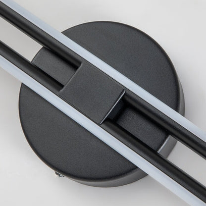 Applique murale minimaliste en métal linéaire à LED dimmable à 2 lumières