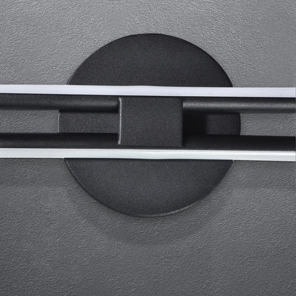 Applique murale minimaliste en métal linéaire à LED dimmable à 2 lumières