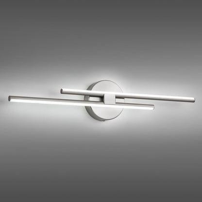 Applique murale minimaliste en métal linéaire à LED dimmable à 2 lumières