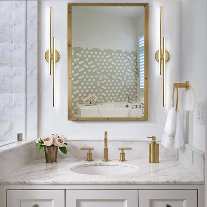 Applique murale minimaliste en métal linéaire à LED dimmable à 2 lumières