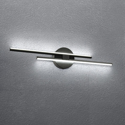 Applique murale minimaliste en métal linéaire à LED dimmable à 2 lumières