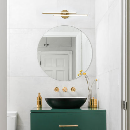 Applique murale minimaliste en métal linéaire à LED dimmable à 2 lumières