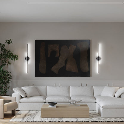 Applique murale minimaliste en métal linéaire à LED dimmable à 2 lumières