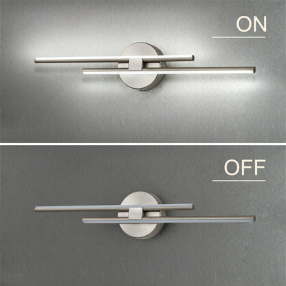 Applique murale minimaliste en métal linéaire à LED dimmable à 2 lumières