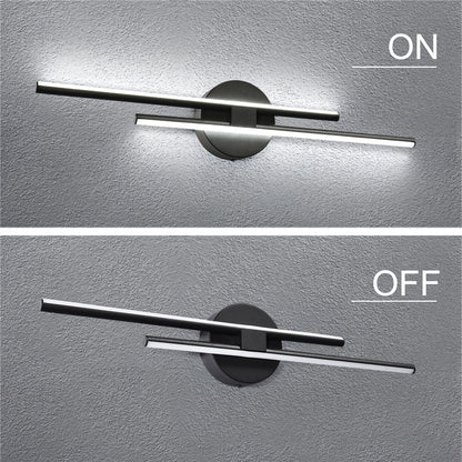 Applique murale minimaliste en métal linéaire à LED dimmable à 2 lumières