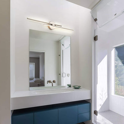 Applique murale minimaliste en métal linéaire à LED dimmable à 2 lumières