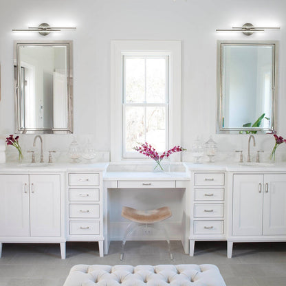 Applique murale minimaliste en métal linéaire à LED dimmable à 2 lumières