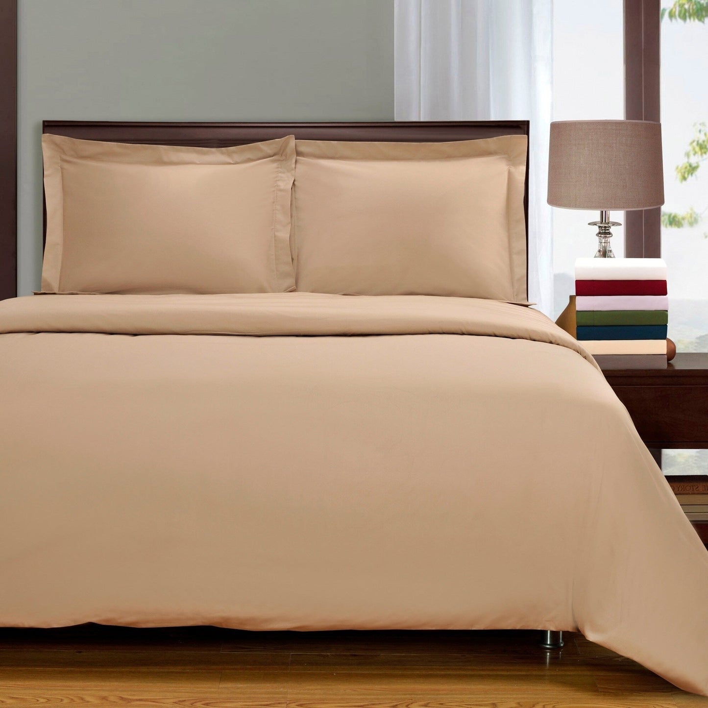 Superior 300-Thread Count Cotton Percale Duvet Cover Set