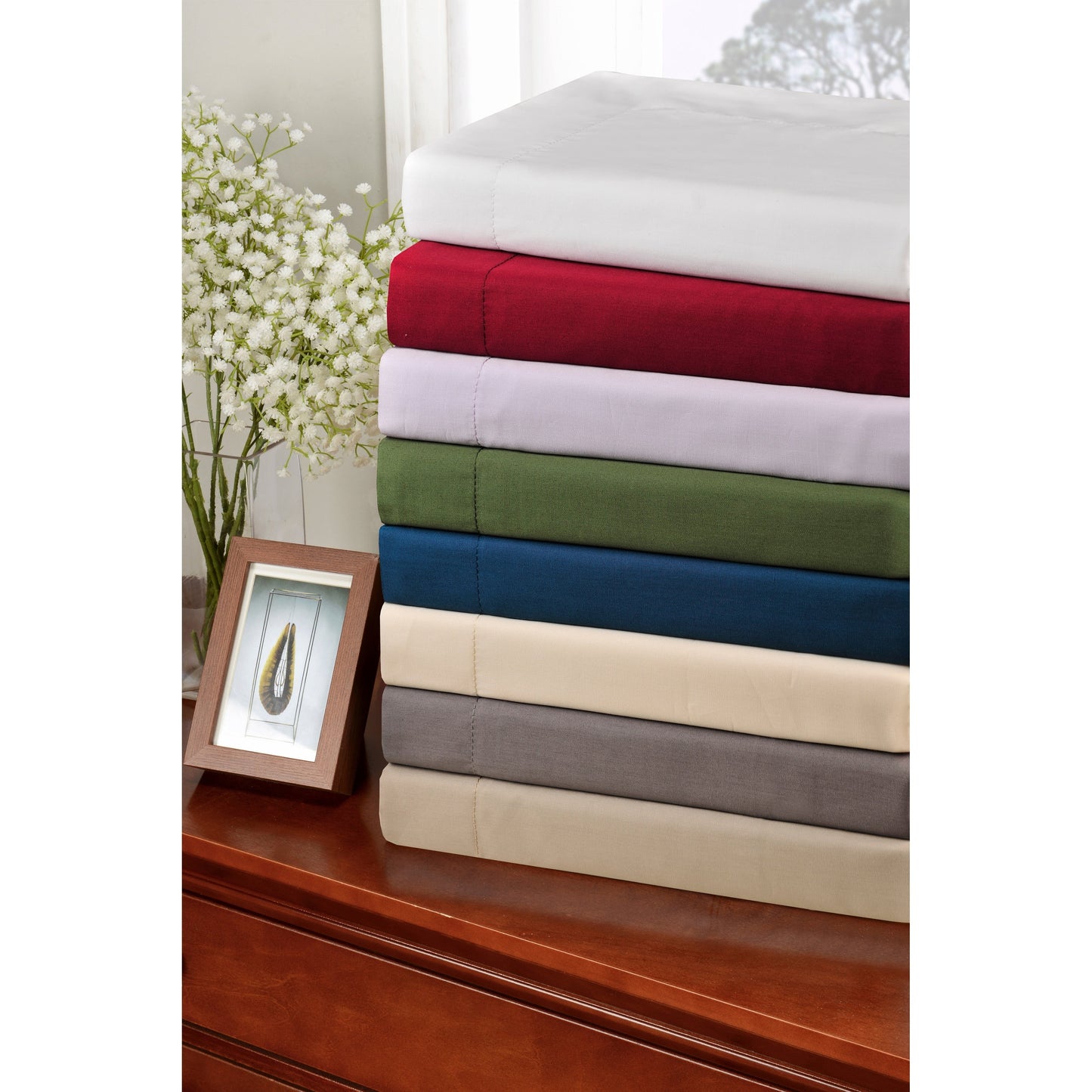 Superior 300-Thread Count Cotton Percale Duvet Cover Set