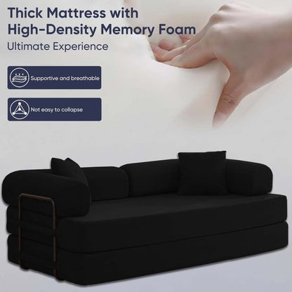 Canapé-lit convertible Mixoy avec accoudoirs amovibles, matelas pliant, canapé-lit de sol amovible et lavable