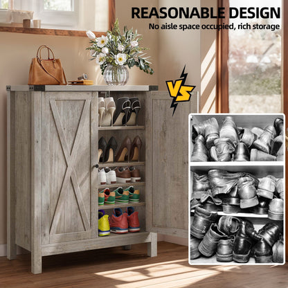 Meuble à chaussures Moasis à 5 niveaux et 20 paires avec double porte pour entrée