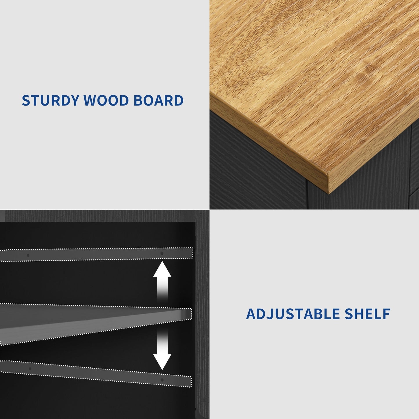 Moasis 53 pouces, meuble de rangement pour îlot de cuisine mobile et portable