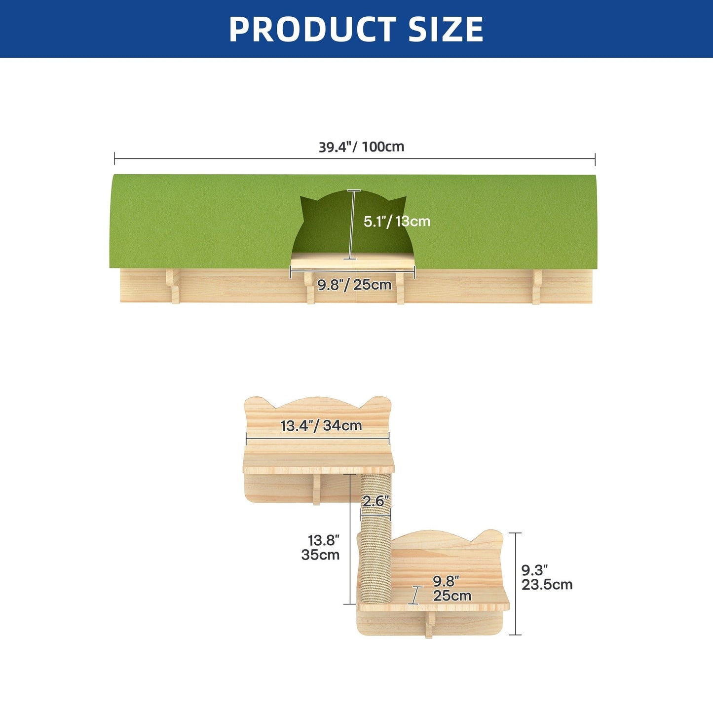 Ensemble d'étagères murales pour chat Moasis, ensemble d'escalade en bois pour chat.