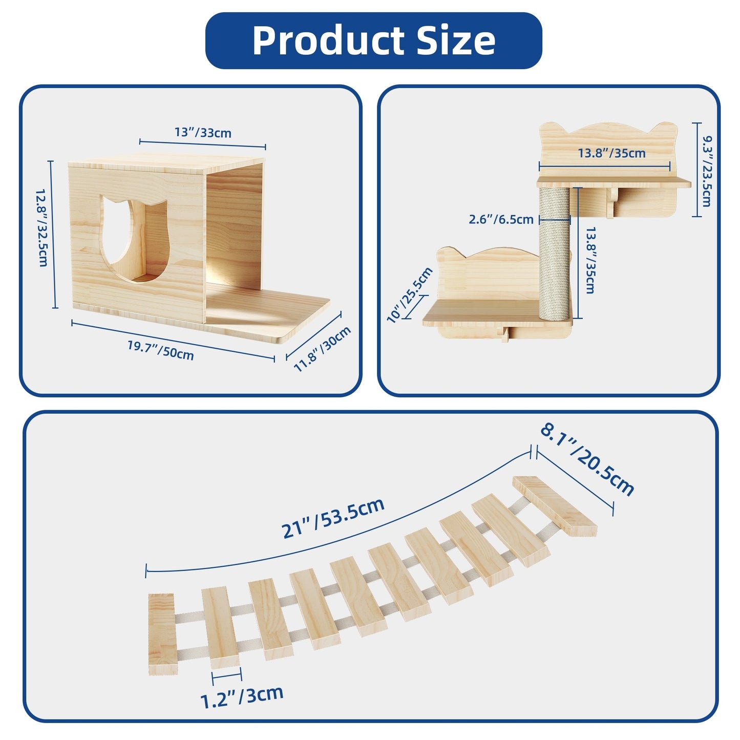 Ensemble d'étagères murales pour chat Moasis, ensemble d'escalade en bois pour chat.