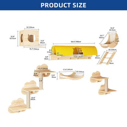 Ensemble d'étagères murales pour chat Moasis, ensemble d'escalade en bois pour chat.