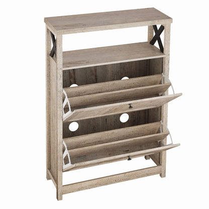 Meuble de rangement à chaussures Moasis avec 2 compartiments pour entrée ou couloir