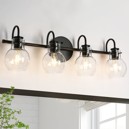 Applique murale moderne en verre à 2/3/4/5 lumières pour salle de bain, design minimaliste