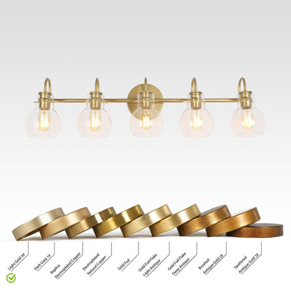 Applique murale moderne en verre à 2/3/4/5 lumières pour salle de bain, design minimaliste