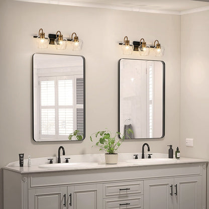 Appliques murales modernes à 3/4 lumières avec variateur et abat-jour en verre