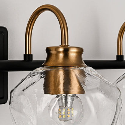 Appliques murales modernes à 3/4 lumières avec variateur et abat-jour en verre