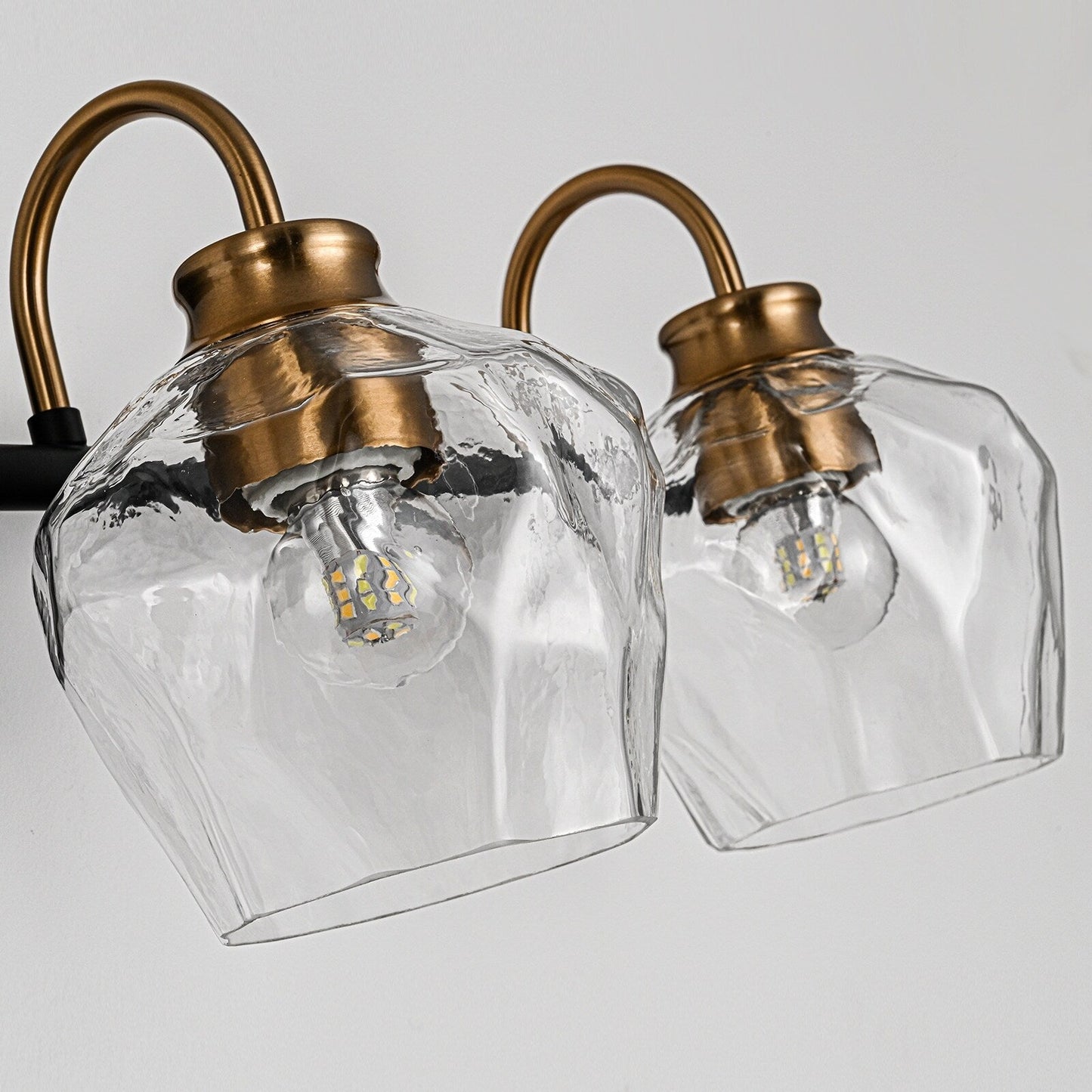 Appliques murales modernes à 3/4 lumières avec variateur et abat-jour en verre