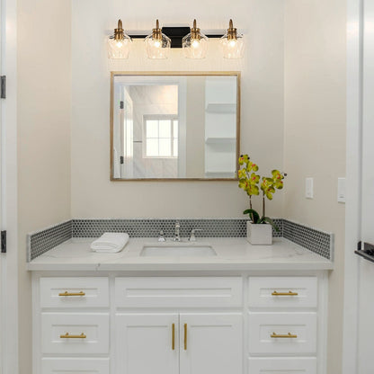 Appliques murales modernes à 3/4 lumières avec variateur et abat-jour en verre