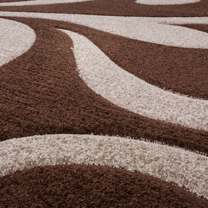 Tapis moderne à motif floral et découpe contour