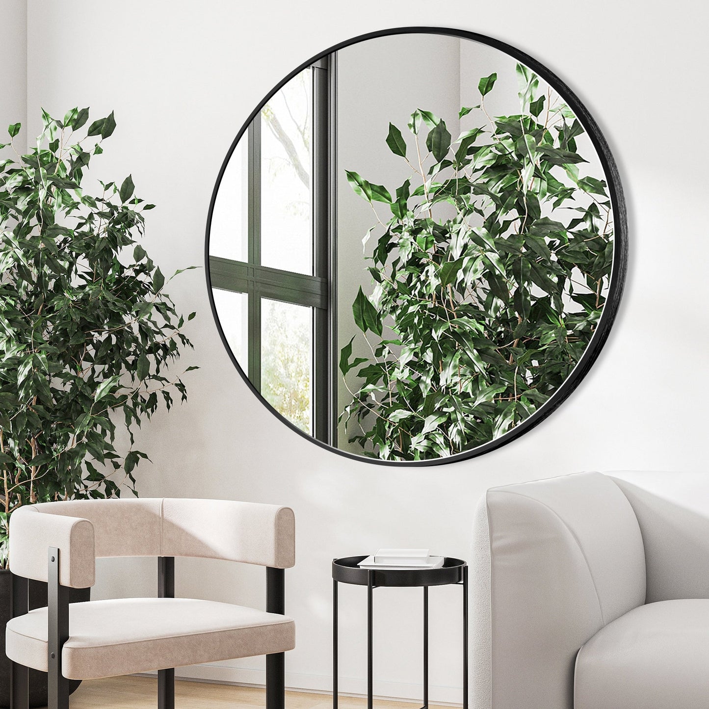 Miroir de courtoisie rond mural moderne pour salle de bain