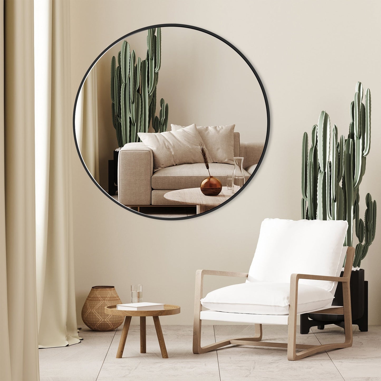 Miroir de courtoisie rond mural moderne pour salle de bain