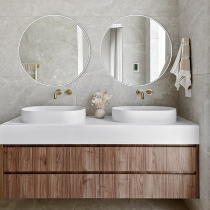 Miroir de courtoisie rond mural moderne pour salle de bain