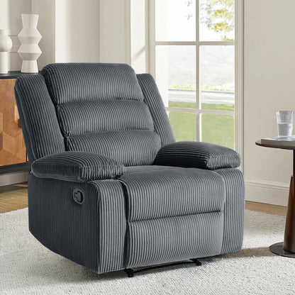 Fauteuil inclinable manuel moderne en velours côtelé, fauteuil inclinable réglable avec accoudoirs larges