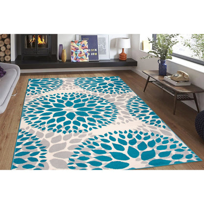 World Rug Gallery Modern Floral Circles Area Rug