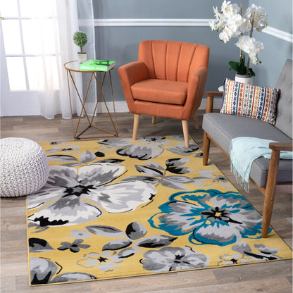 World Rug Gallery Modern Floral Design Area Rug