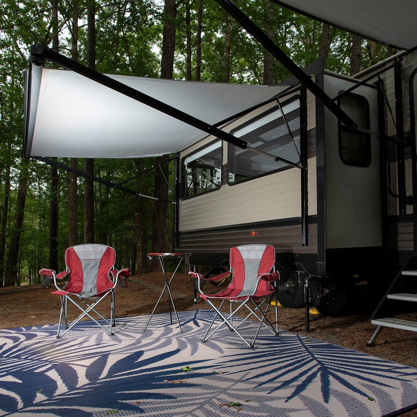 Tapis d'extérieur réversibles en plastique à motifs floraux modernes