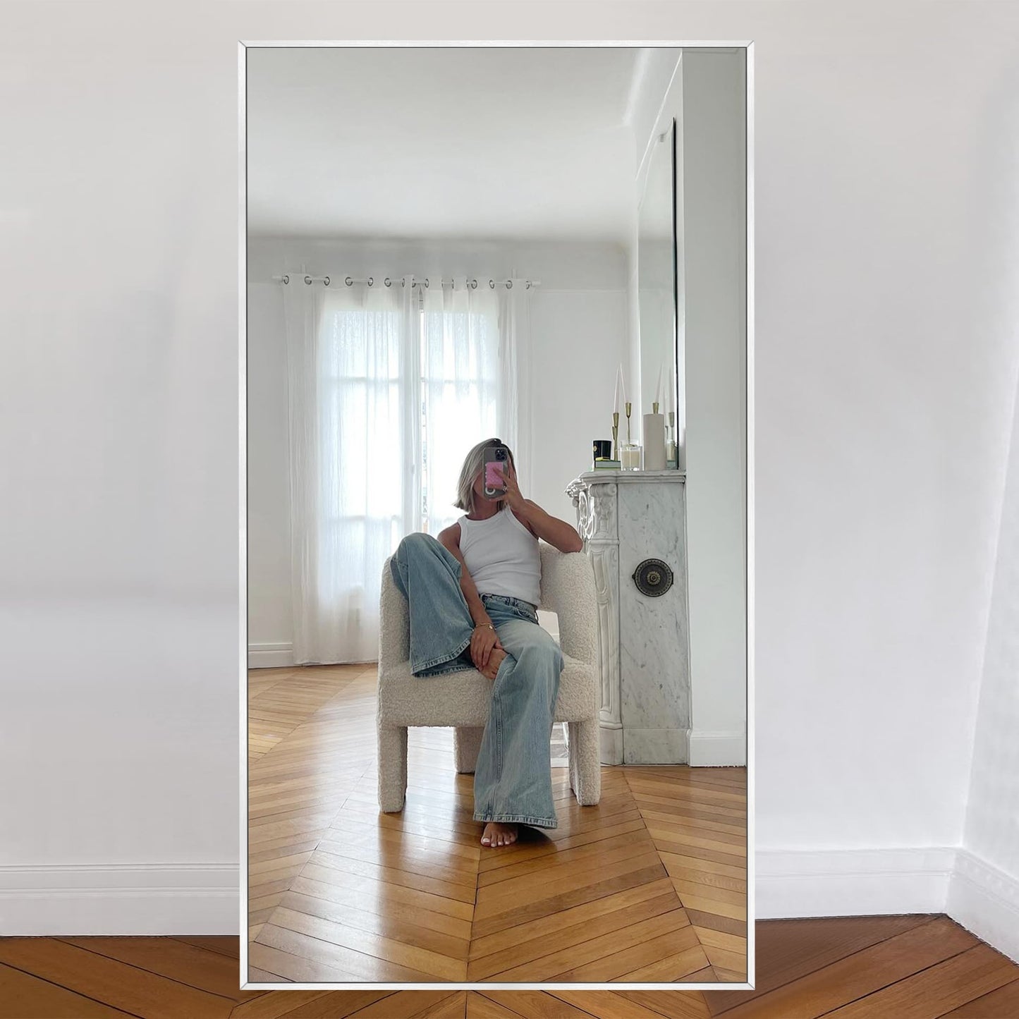 Miroir sur pied moderne pleine longueur