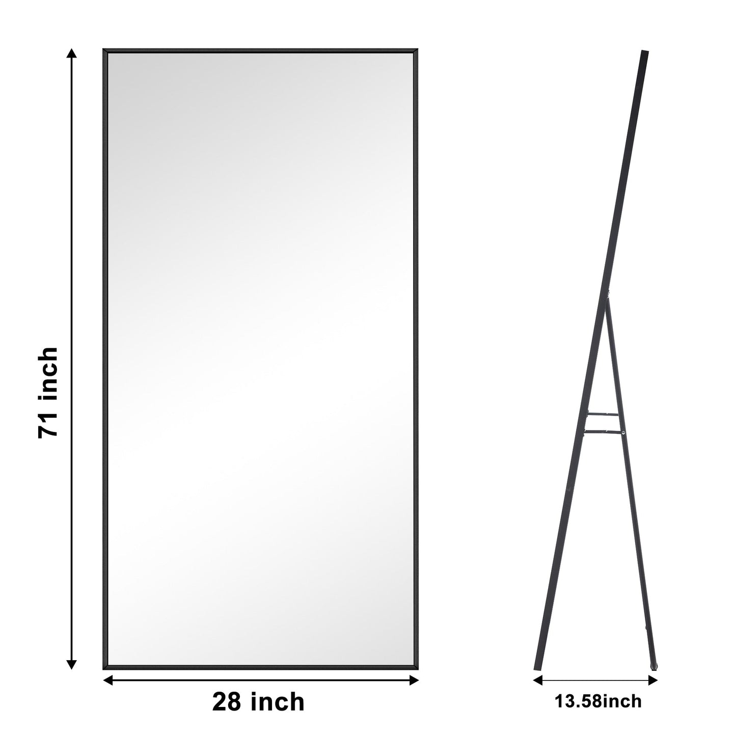 Miroir sur pied moderne pleine longueur