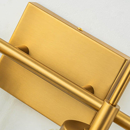 Applique murale moderne dorée à intensité variable, style cylindrique glamour pour salle de bain, applique murale en cristal pour coiffeuse