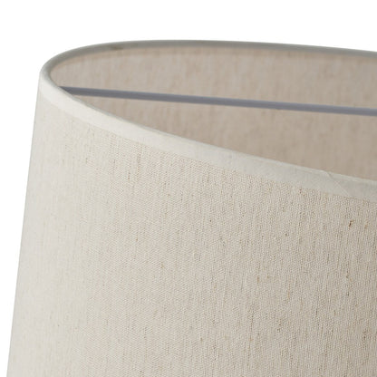 Suspension moderne en forme de tambour blanc cassé avec abat-jour à deux niveaux en lin