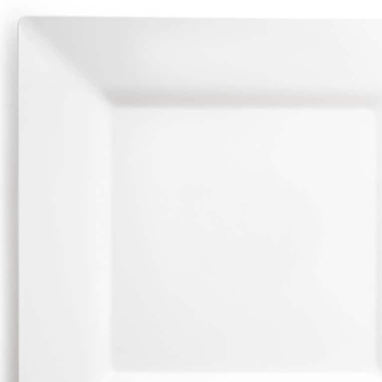Assiettes carrées jetables en plastique, modernes et opaques - Articles de fête