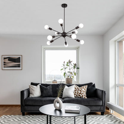 Lustre Sputnik moderne à 10 lumières réglables, plafonnier idéal pour cuisine, salle à manger, salon ou chambre - Non disponible