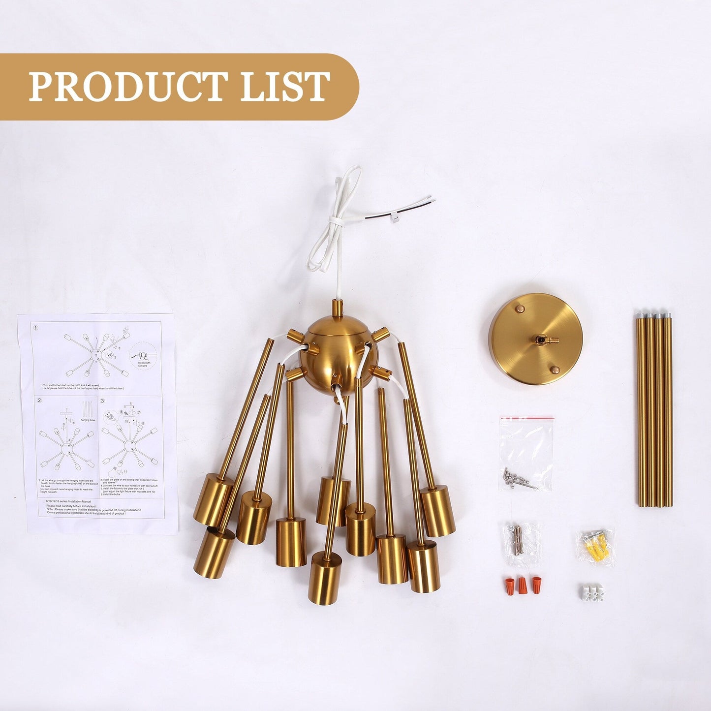 Lustre Sputnik moderne à 10 lumières réglables, plafonnier idéal pour cuisine, salle à manger, salon ou chambre - Non disponible