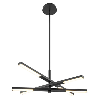 Lustre moderne linéaire à plusieurs niveaux de style Sputnik, lumière chaude 3000K, LED intégrée