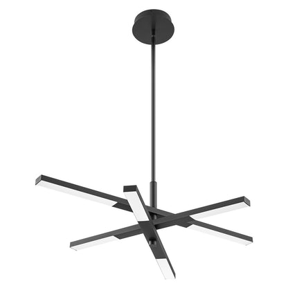 Lustre moderne linéaire à plusieurs niveaux de style Sputnik, lumière chaude 3000K, LED intégrée