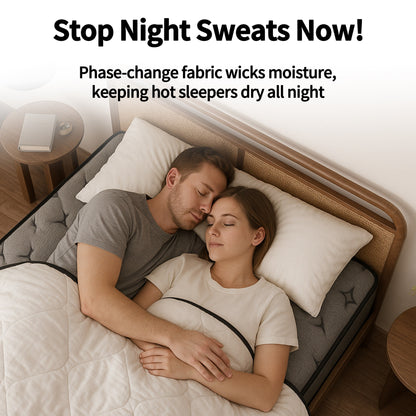 Matelas Modland Hybrid 14 pouces à plateau européen moyen, matelas à ressorts ensachés livré dans une boîte